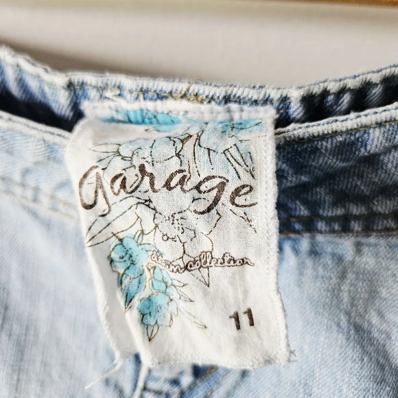 Vintage 2000's Garage Micro Mini Jean Skirt Size 11 Light Denim Y2K - Picture 4 of 4